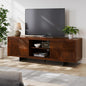 Bme Trapeze TV Stand for Living Room – Wooden Media Console with Storage, Metal Legs, Large Walnut TV Stand for Stylish Home Entertainment Setup