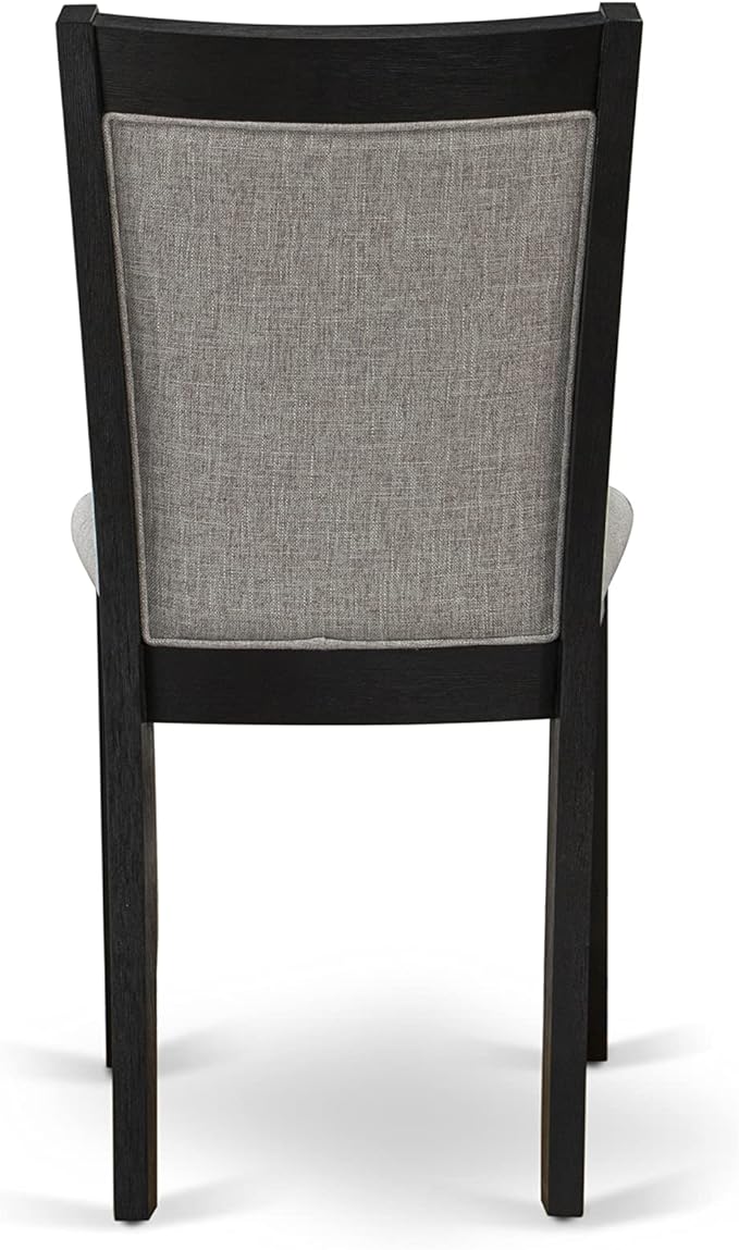 East West Furniture X627MZ606-9 9 Piece Modern Dining Table Set Includes a Rectangle Dining Room Table with X-Legs and 8 Shitake Linen Fabric Upholstered Chairs, 40x72 Inch, Multi-Color