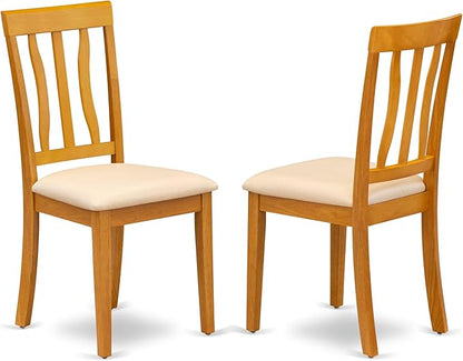 East West Furniture VAAN5-OAK-C 5 Piece Dining Table Set for 4 Includes an Oval Kitchen Table with Butterfly Leaf and 4 Linen Fabric Kitchen Dining Chairs, 40x76 Inch, Oak