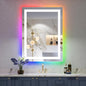 24x32 Inch RGB LED Bathroom Mirror Front Light and RGB Backlit Lighted Vanity Mirror for Bathroom Wall Mounted Dimmable Anti Fog Memory Shatter-Proof IP54 Waterproof Horizontal/Vertical