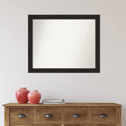 Amanti Art Brown Bathroom Mirror for Over Sink, 28x34 Furniture Espresso Rectangle Vanity Mirror, Large Casual Frame, Hangs Horizonally and Vertically, Bathroom Wall Decor, Non-Beveled Edge