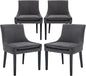 COLAMY Modern Dining Chairs Set of 4, Upholstered Corduroy Accent Side Leisure Chairs with Mid Back and Wood Legs for Living Room/Dining Room-Grey