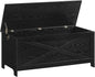 47.2" Toy Chest, Sturdy Entryway Storage Chest with Safety Hinge, Retro Toy Box, Wooden Look Accent Furniture for Living Room, Bedroom, Black SCBK48801
