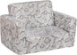 ALIMORDEN 2-in-1 Flip Out Cuddly Sherpa Toddler Couch, Convertible Sofa to Lounger, Glow in The Dark,Dinosaurs