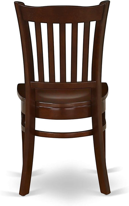 East West Furniture ANGR5-MAH-W 5 Piece Dining Room Table Set Includes a Round Kitchen Table with Pedestal and 4 Dining Chairs, 36x36 Inch, Mahogany