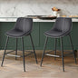 VASAGLE Bar Stools Set of 2, Counter Height Bar Stools with Back, Ergonomic Backrest, Synthetic Leather, Metal Legs, 24.4-Inch Tall Barstools for Kitchen Island Home Bar, Easy Assembly, Ink Black