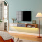 Modern Floating TV Stand with Doors, 47 Inch Wall Mounted TV Console,Floating Media Console Cabinet Under TV Shelf for Living Room Bedroom,Natural