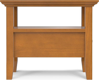SIMPLIHOME Acadian 14-inch Wide Narrow End Table with Drawer and Open Shelf in Light Golden Brown for Living Room or Bedroom