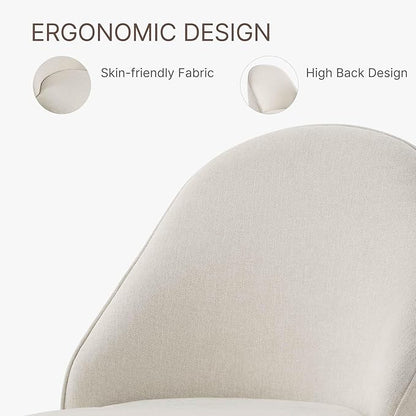 Swivel Dining Chairs Modern Desk Chair Upholstered Linen Fabric Side Chair for Kitchen Dining Room Bedroom,Linen,1 Box