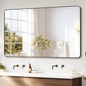 Delma Black Framed Bathroom Vanity Mirror for Over Sink, 50x30 Inch High-Definition Wall Mirror with Horizontal/Vertical Hanging, Durable Rust-Resistant Bathroom Mirror for Modern Decor (Black)