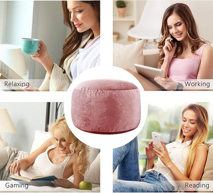 3 Ft Large Bean Bag Chairs for Adults/Teens with Memory Foam Filling, Comfy Bean Bag Sofa with Filler Included, Soft Dutch Velvet Fabric Beanbags,3 Foot, Pink
