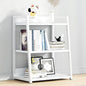IOTXY 3 Tier Open Bookshelf - Steel and Wood Display Stand, 50CM Width Floor-Standing Bookcase, White