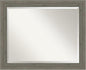 Amanti Art Grey Wall Mirror 27x33 Fencepost Grey Narrow Rectangle Bathroom Mirror for Wall Decor Living Room, Large Country Rustic Wood Frame, Hangs Horizonally and Vertically, Bathroom Decor,