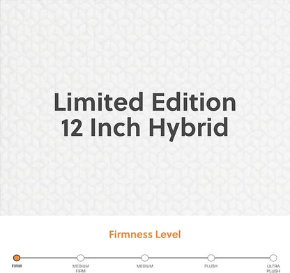Signature Design by Ashley Limited Edition Firm 12 Inch Hybrid Mattress with Gel Memory Foam and Edge Support for Cool Sleep and Pressure Relief, King, Fiberglass Free, Mattress In A Box