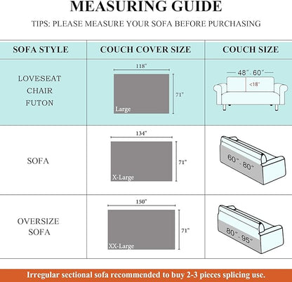 STACYPIK Boho Chenille Sofa Covers, Chocolate Geometric Couch Cover for Sectional, L Shape Couch Protector for 3 Cushion Couch, Non Slip Jacquard Sofa Protector for Loveseat with Tassles-71X118IN