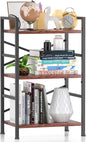 3-Tier Small Bookshelf Vintage Industrial Bookcase for Office and Home,Sturdy Metal Frame with MDF Panels,Easy Assembly,27.56" H x16.54 W x11 D