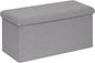Foldable Storage Ottoman Bench-Footrest Stools for Living Room, Apartment-Multi-Functional Chair with Hidden Compartment, Grey