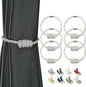 BEL AVENIR Magnetic Curtain Tiebacks, Decorative Drapery Holdbacks Modern Woven Tie-Backs with Exquisite Knot (White, 6 Pack)