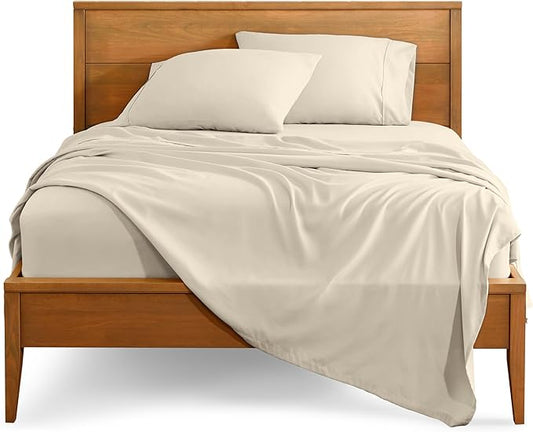 Bare Home Full Sheet Set - Luxury 1800 Ultra-Soft Microfiber Full Bed Sheets - Double Brushed - Deep Pockets - Easy Fit - 4 Piece Set - Bedding Sheets & Pillowcases (Full, Sand)