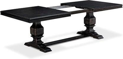NKDA9-SBB-24-9-pc Dining Room Set Consists of a Rectangular Table and 8 Black Polyester Fabric Dining Chairs with Button Tufted Chair Back - Sand Blasting Black Finish.