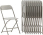 Flash Furniture Hercules Series Plastic Folding Chairs for Parties and Weddings, Stackable Commercial Event Seats, Set of 10, Beige