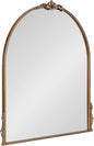 Kate and Laurel Myrcelle Traditional Arched Mirror; 30 x 32; Antique Gold; Decorative Large Vintage Arch Mirror with Ornate Garland Detailing Along The Crown and Edges of The Frame