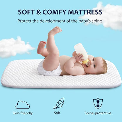 3 in 1 Baby Bassinet Bedside Sleeper with Mattress and Wheels, 5 Height Adjustable Bed Side Bassinets for Newborn, Gray Rocking Bassinet for Baby