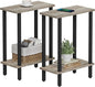 TUTOTAK Small Side Table, Narrow End Table, Set of 2, Skinny Sofa Table, Slim Nightstand, Couch Table, Living Room, Bed Room, Greige TB01BG0622