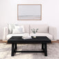 Plank+Beam Classic Rectangular Coffee Table, 48 Inch Farmhouse Coffee Table, Mini Center Tables for Small Spaces, Small Living Space Tea Table, Black Wirebrush