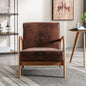 Container Furniture Direct Classic Comfortable Reading Small Modern Boho Microfiber Upholstered Lounge Armchair for Living Room, Reading, Bedroom, Office, and Small Spaces in Brown