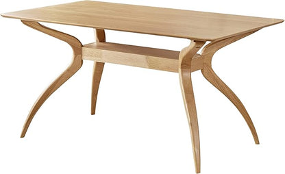 Christopher Knight Home Idalia Curved Leg Rectangular Dining Set, 5-Pcs Set, Natural Oak / Green Tea