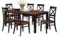 East West Furniture QUIN7-BLK-W 7 Piece Kitchen Table & Chairs Set Consist of a Rectangle Dining Room Table with Butterfly Leaf and 6 Dining Chairs, 40x78 Inch, Black & Cherry