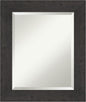 Amanti Art Brown Wall Mirror 26x22 Rustic Plank Espresso Rectangle Bathroom Mirror for Wall Decor Living Room, Small Rustic Farmhouse Frame, Hangs Horizonally and Vertically, Bathroom Decor, Beveled