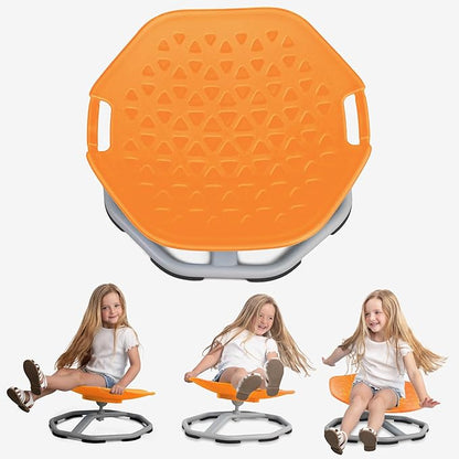 Special Supplies Spinning Chair for Kids- Versatile Kids Sit and Spin Sensory Chair for Training Body Coordination - Sensory Swivel Chair for Playroom, Bedroom, or Nursery (Orange)