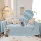 STACYPIK Waterproof Couch Cover Sky Blue Sectional Sofa Cover Cat Dog Anti Scratch Couch Cover Non-Slip Furniture Protector for 3 Cushion Couch Pet Couch Protector Cover Washable Pet Bed Mat-71X134IN