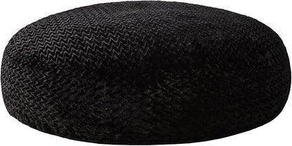 Hobestluk 6ft Bean Bag Chairs for Adults Large Beanbag Chair with Chevron Plush Fur Cover Big Bean Bag Chair for Living Room Bedroom Dorm Office - Black (70" x 70" x 15")