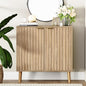 Fluted Storage Cabinet, Free Standing Buffet, Wood Sideboard, Multifunctional Accent Storage for Living Room, Hallway, Entryway, Dining Room (1, Oak)