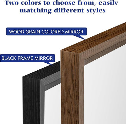 30x36 Inch Bathroom Mirror, Matte Black Framed Rectangle, 4MM Tempered Glass, Anti-Rust, Wall-Mounted Vanity Mirror for Bathroom & Bedroom - Hangs Horizontally or Vertically