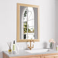 Amorho 20X30 Inch Bathroom Mirror for Wall, Oak Wood Grain Metal Framed Mirror, Anti-Rust, Hang Horizontally/Vertically, Suitable for Bedroom, Farmhouse, Bathroom, Decorative