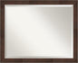 Amanti Art Brown Wall Mirror 25x31 Wildwood Brown Narrow Rectangle Bathroom Mirror for Wall Decor Living Room, Large Rustic Farmhouse Frame, Hangs Horizonally and Vertically, Bathroom Decor, Beveled