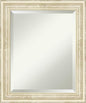 Amanti Art White Bathroom Mirror for Over Sink, 25x21 Country White Wash Rectangle Vanity Mirror, Small Rustic Farmhouse Wood Frame, Hangs Horizonally and Vertically, Bathroom Wall Decor, Beveled Edge