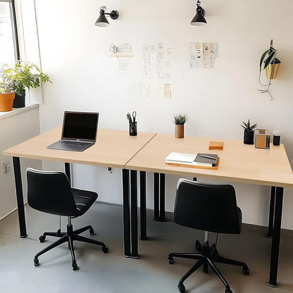 Kaboon Universal Tabletop 45"x20", Solid One-Piece Melamine Table Top, L-Desk Floating Desk DIY, Home and Office, Light Walnut