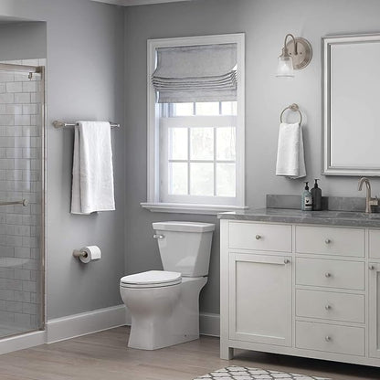 Franklin Brass Kinla 3-Piece Bathroom Set Satin Nickel 24" Towel Bar Rack, Toilet Paper Holder, Ring 3-Piece Hardware KIN3PC-SN