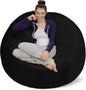 Sofa Sack Bean Bag Chair - Plush, Ultra Soft - Memory Foam Bean Bag Chair with Microsuede Cover - Stuffed Foam Filled Furniture and Accessories for Dorm Room 5 Feet - Black