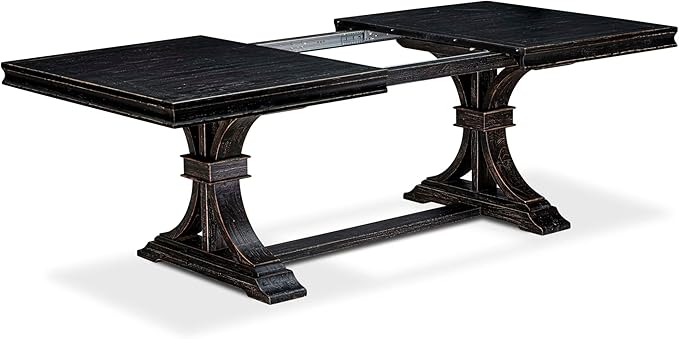 LECY7-SBB-33 7-Piece Modern Dining Table Set Includes a Kitchen Table and 6 Brown Textured Polyester Fabric Dinner Chairs with High Back - Sand Blasting Black Finish