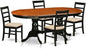 East West Furniture PLPF5-BCH-C 5 Piece Kitchen Table Set for 4 Includes an Oval Dining Room Table with Butterfly Leaf and 4 Linen Fabric Upholstered Chairs, 42x78 Inch, Black & Cherry