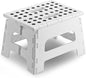 Handy Laundry - Folding Step Stool - Sturdy Enough Collapsible Stool to Support Adults and Safe Enough for Kids - Opens Easy with One Flip - Great for Kitchen, Bathroom or Bedroom (White - 8 Inch)