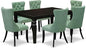 East West Furniture LGDA7-BLK-22 7 Piece Dining Table Set Consists of a Rectangle Kitchen Table with Butterfly Leaf and 6 Polyester Fabric Parson Chairs, 42x84 Inch, Black