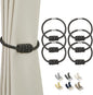 BEL AVENIR Magnetic Curtain Tiebacks, Decorative Drapery Holdbacks Modern Woven Tie-Backs with Exquisite Knot (Charcoal, 6 Pack)