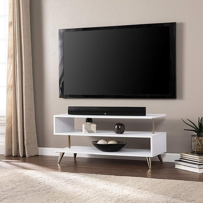 SEI Furniture Sills Low Profile TV Stand, White